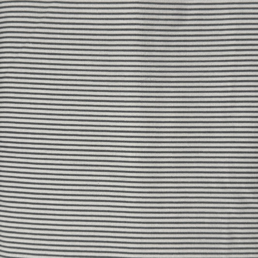 White With Grey Stripe Cotton Blend: 4 yds