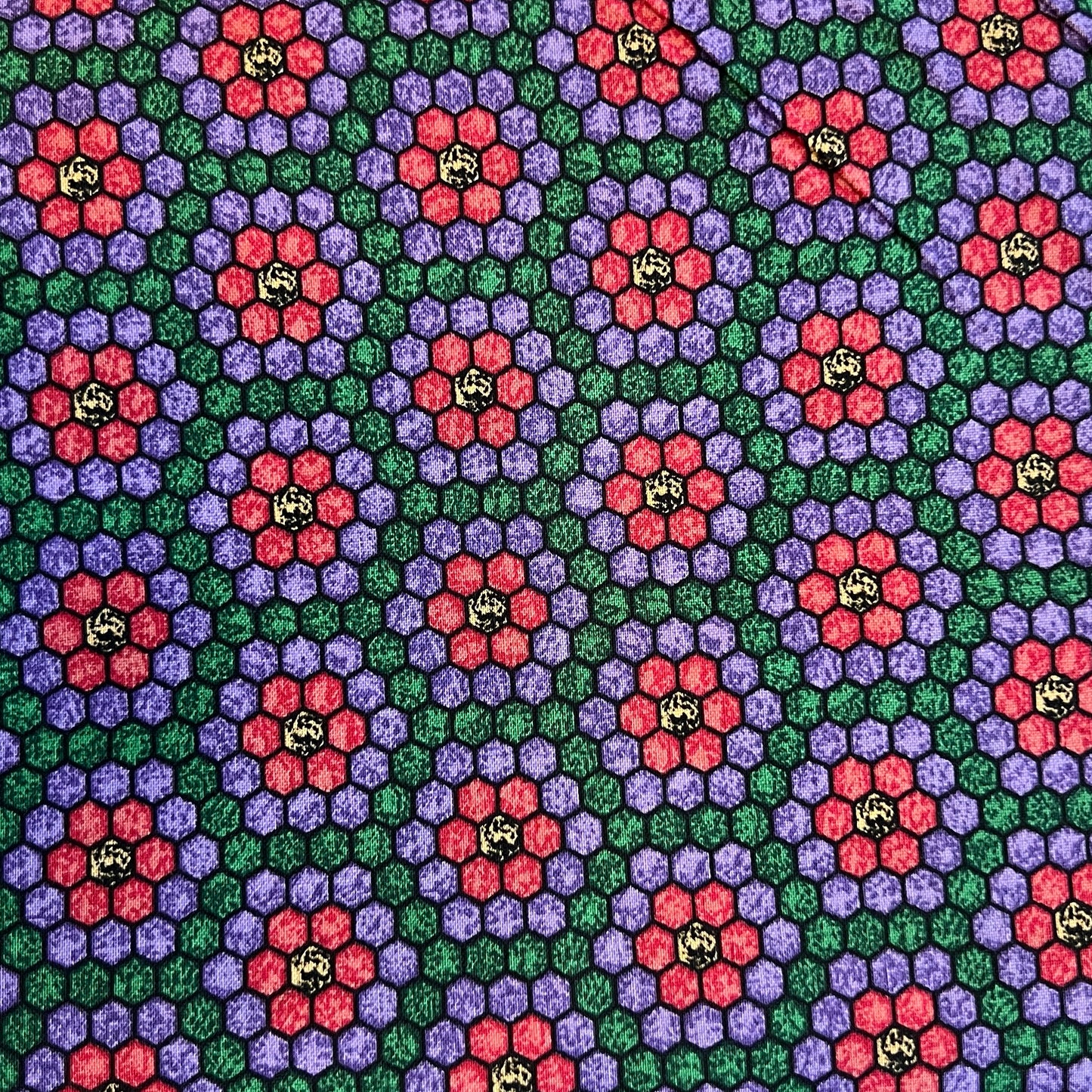 Floral Hexagons Cotton: 2 yds