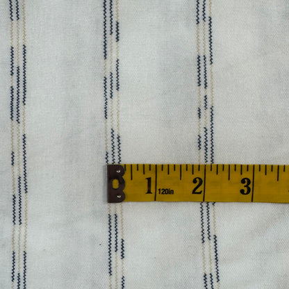 Blue & Cream Mini Stripe Stretch Poly Knit: 2 yds