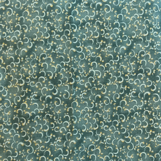 Green Swirls Cotton: 3 yds