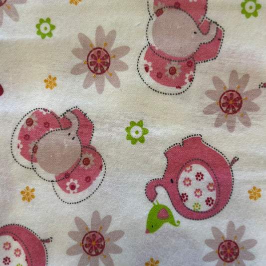 Elephants & Birds Flannel: 1.5 yds