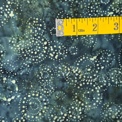 Blue & Green Dots Batik Cotton: 3 yds