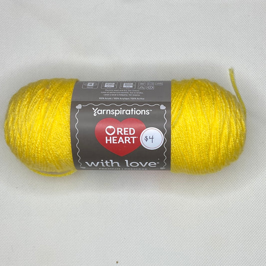 Red Heart With Love Yarn in Daffodil: 2 Skeins