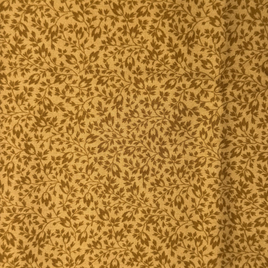 Mustard Subtle Floral Cotton: 1 yd