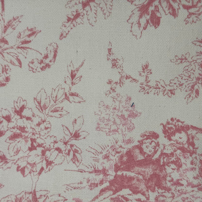 Pink Victorian Floral Scene Cotton Canvas Blend: 1.5 yds