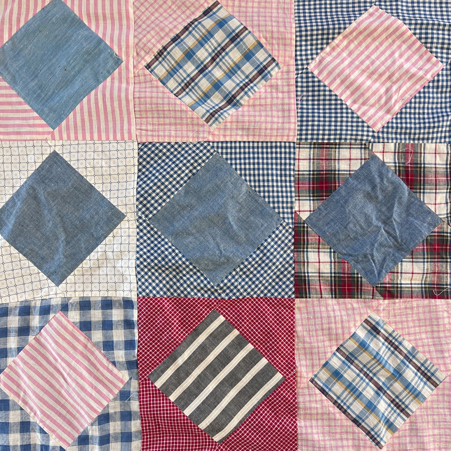 Center Diamonds Quilt Top (c. 1885-1920)