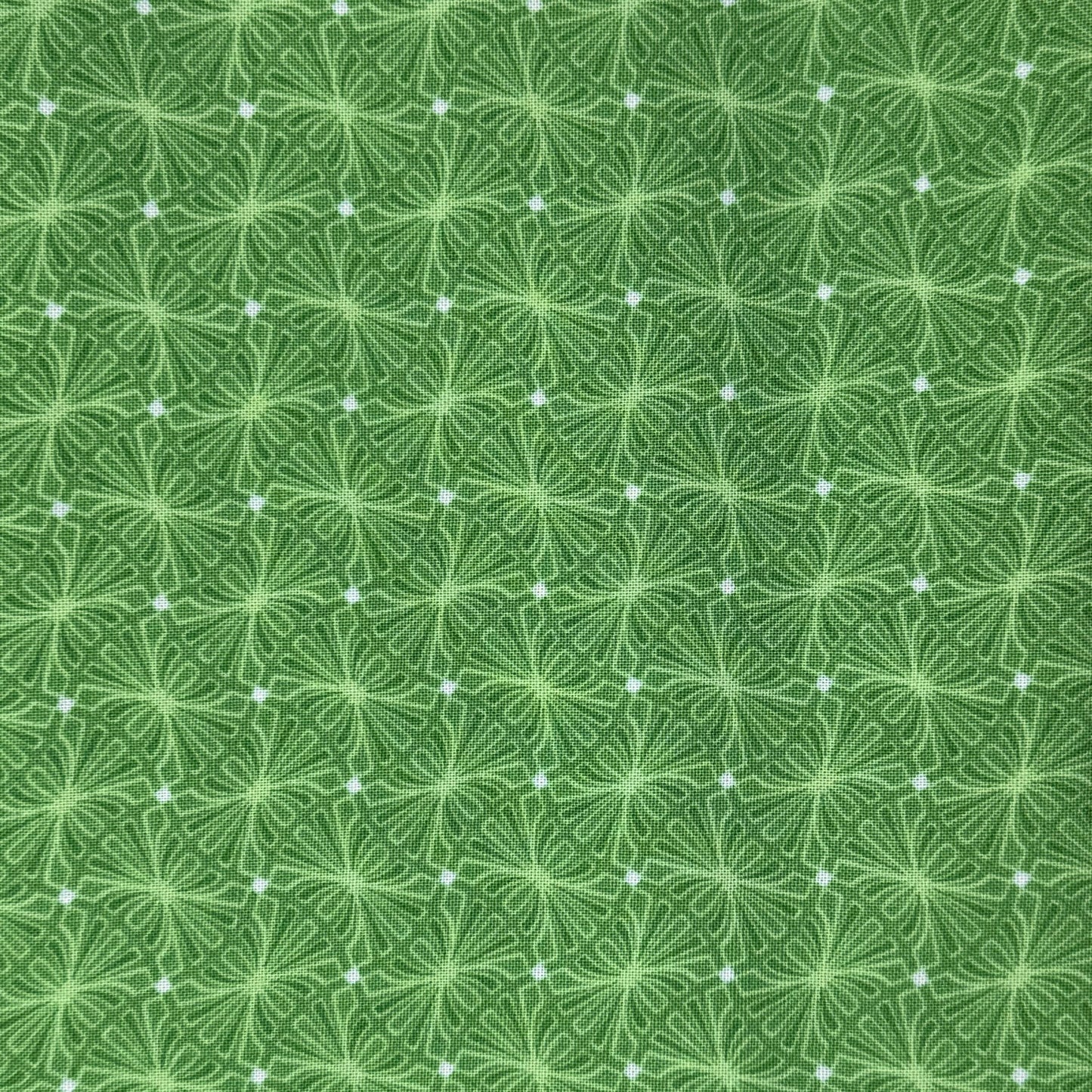 Dancing Shapes Green Cotton: 2 yds
