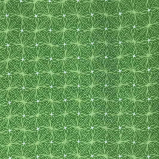Dancing Shapes Green Cotton: 2 yds