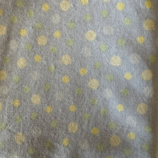 Faded Blue with Multi Color Dots Cotton: 1 yd