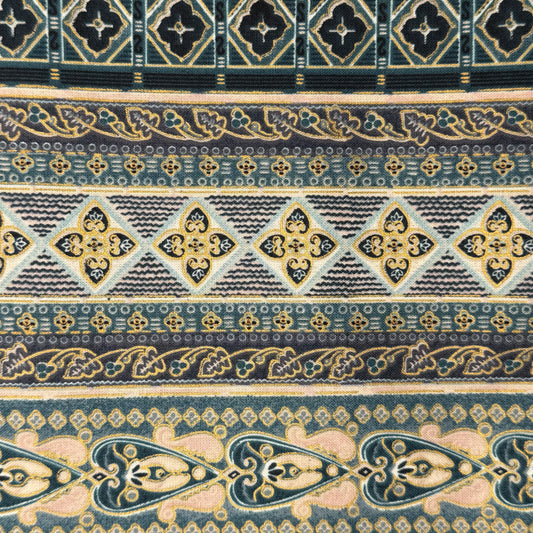 Blue & Green Stripes Cotton: 2 yds
