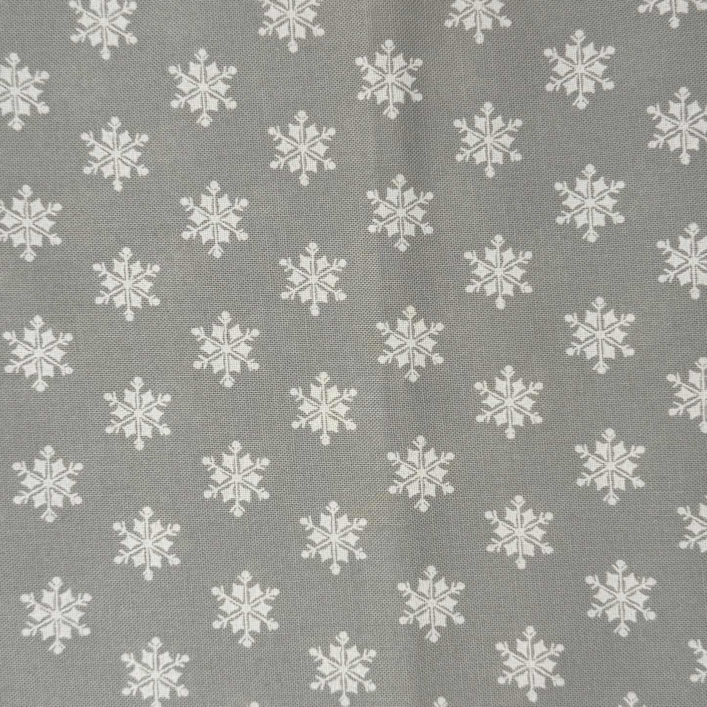 Silver With White Snowflakes Cotton: 1 yd