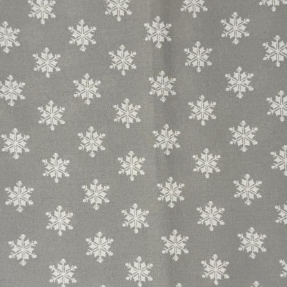 Silver With White Snowflakes Cotton: 1 yd