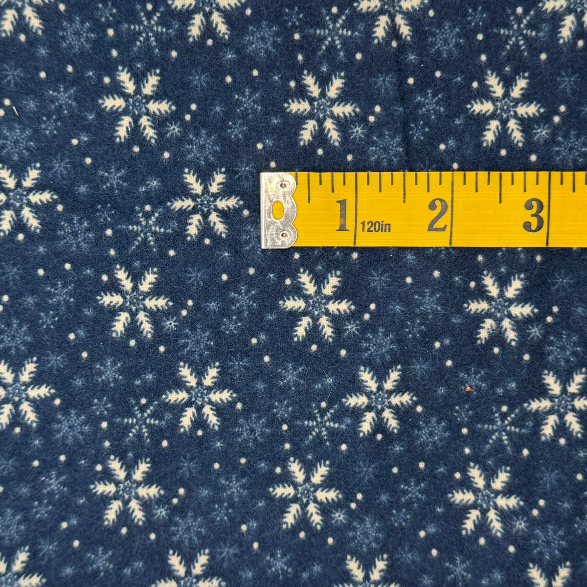 Blue With White Snowflakes Flannel: 1 yd