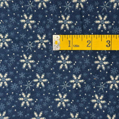 Blue With White Snowflakes Flannel: 1 yd