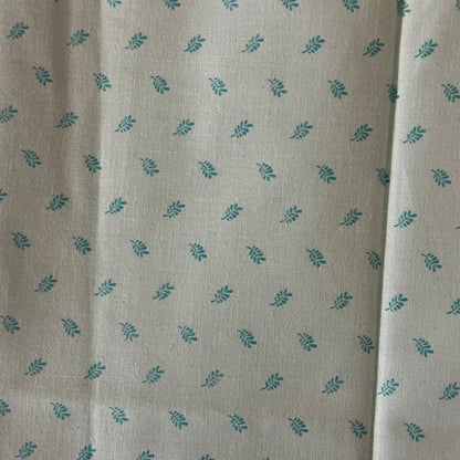 Light Blue Leaves Cotton: 1 yd