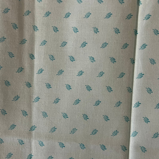 Light Blue Leaves Cotton: 1 yd