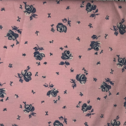 Pink With Purple Floral Jersey: 1 yd