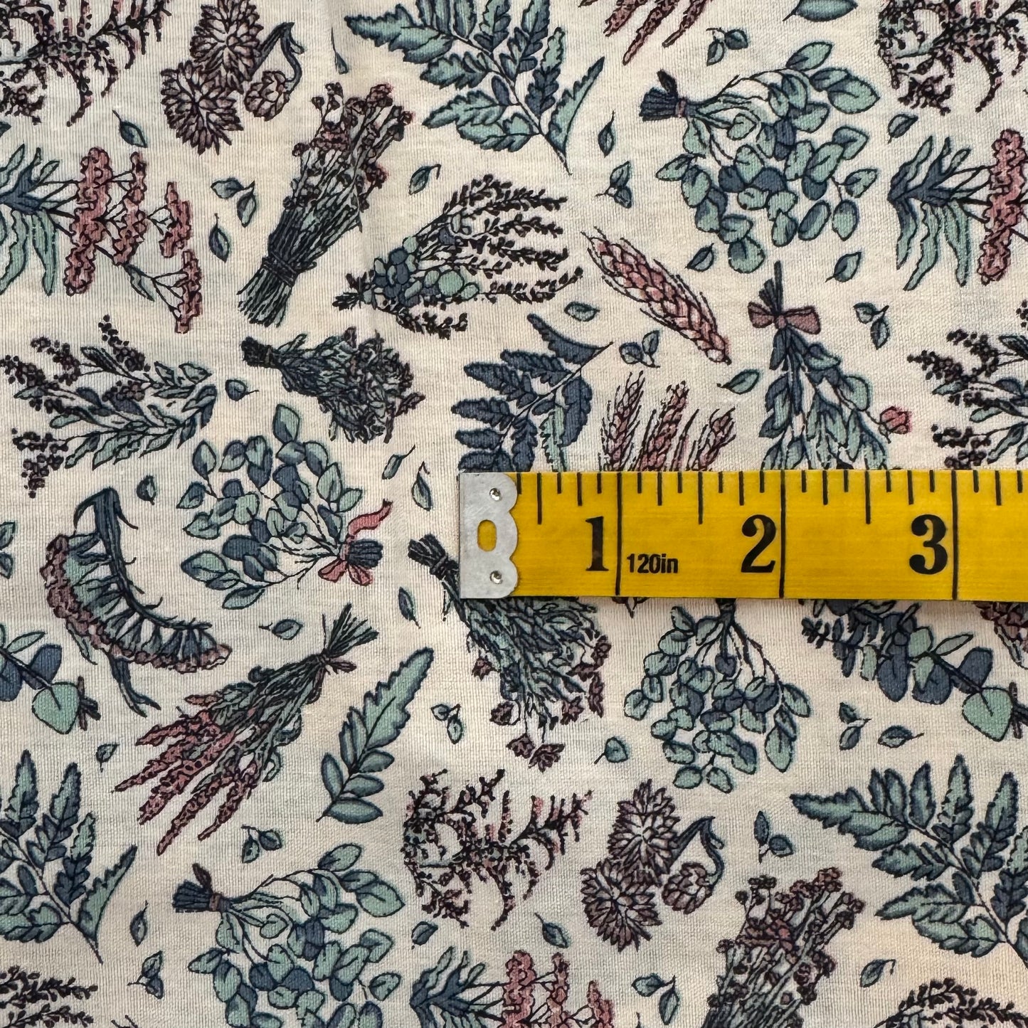 Blue, Green & Pink Floral Cotton Home Decor: 1 yd