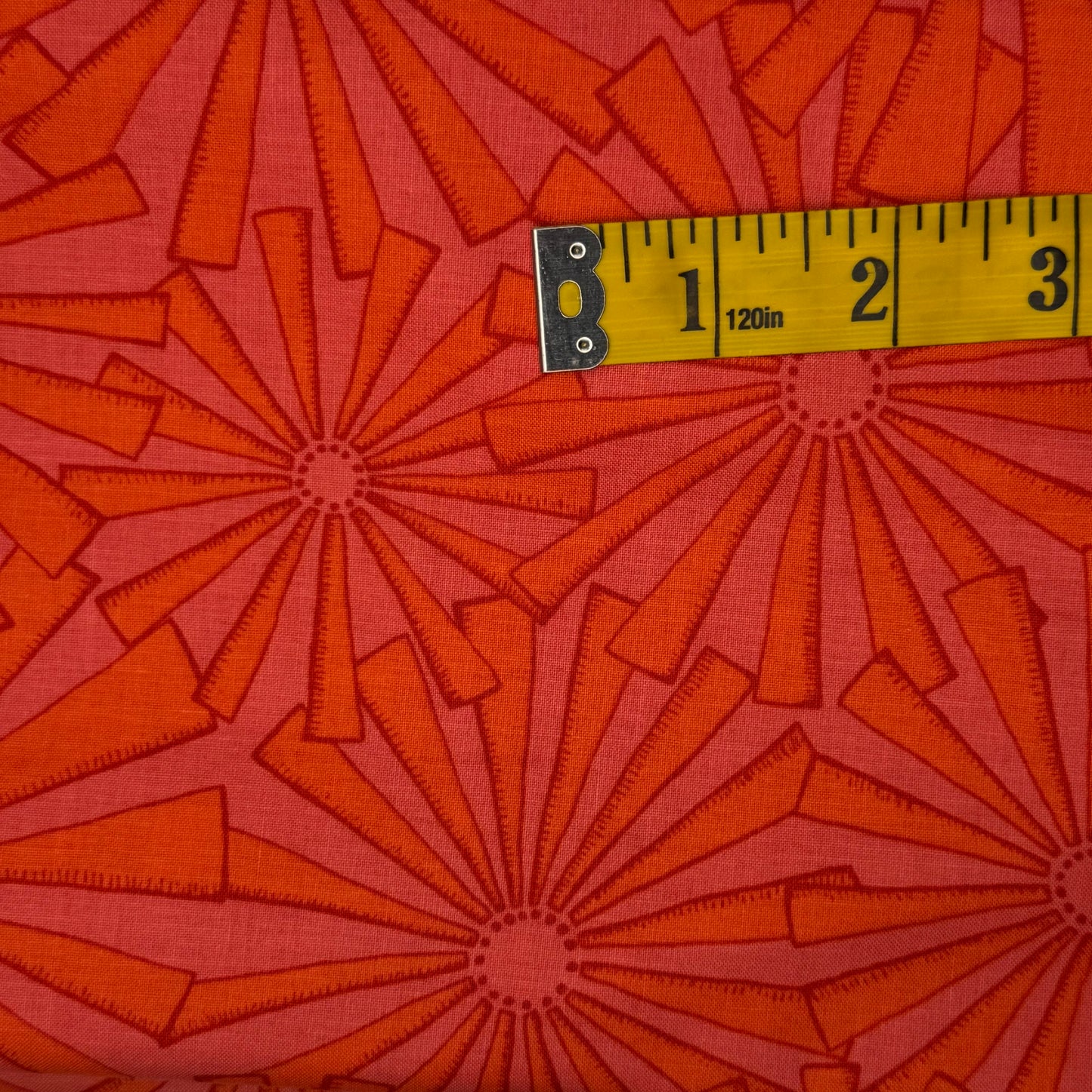 Red & Orange Windmill Cotton: 2 yd