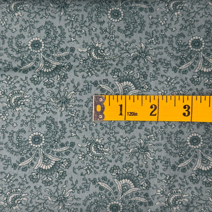 Light Blue Fancy Floral Cotton: 2.5 yds