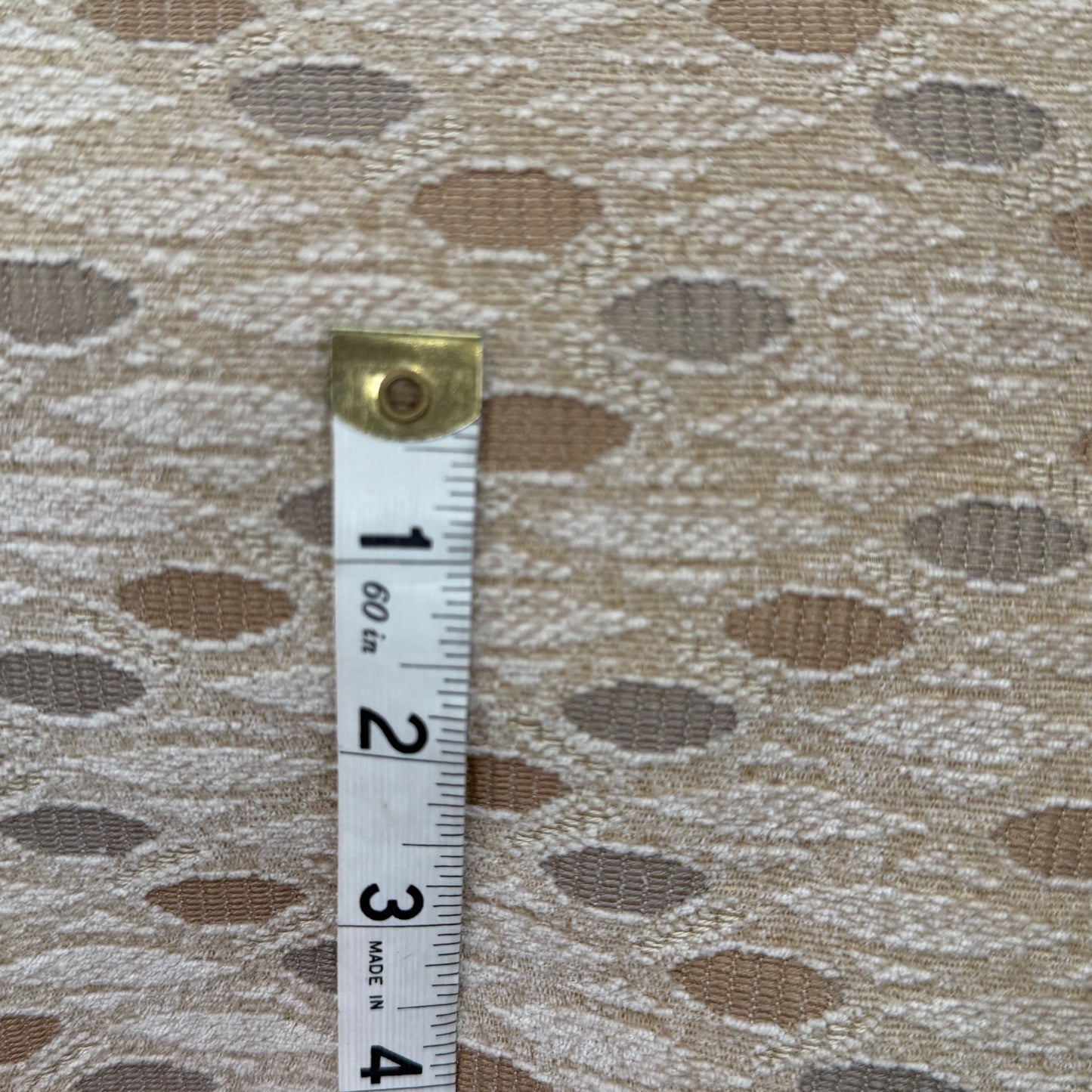 Upholstery Weight Tan Geometric Woven Cotton Chenille: 2.75 yds