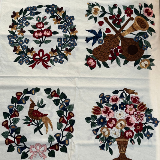Fancy Floral Quilt Block Cotton: 1.25 yds