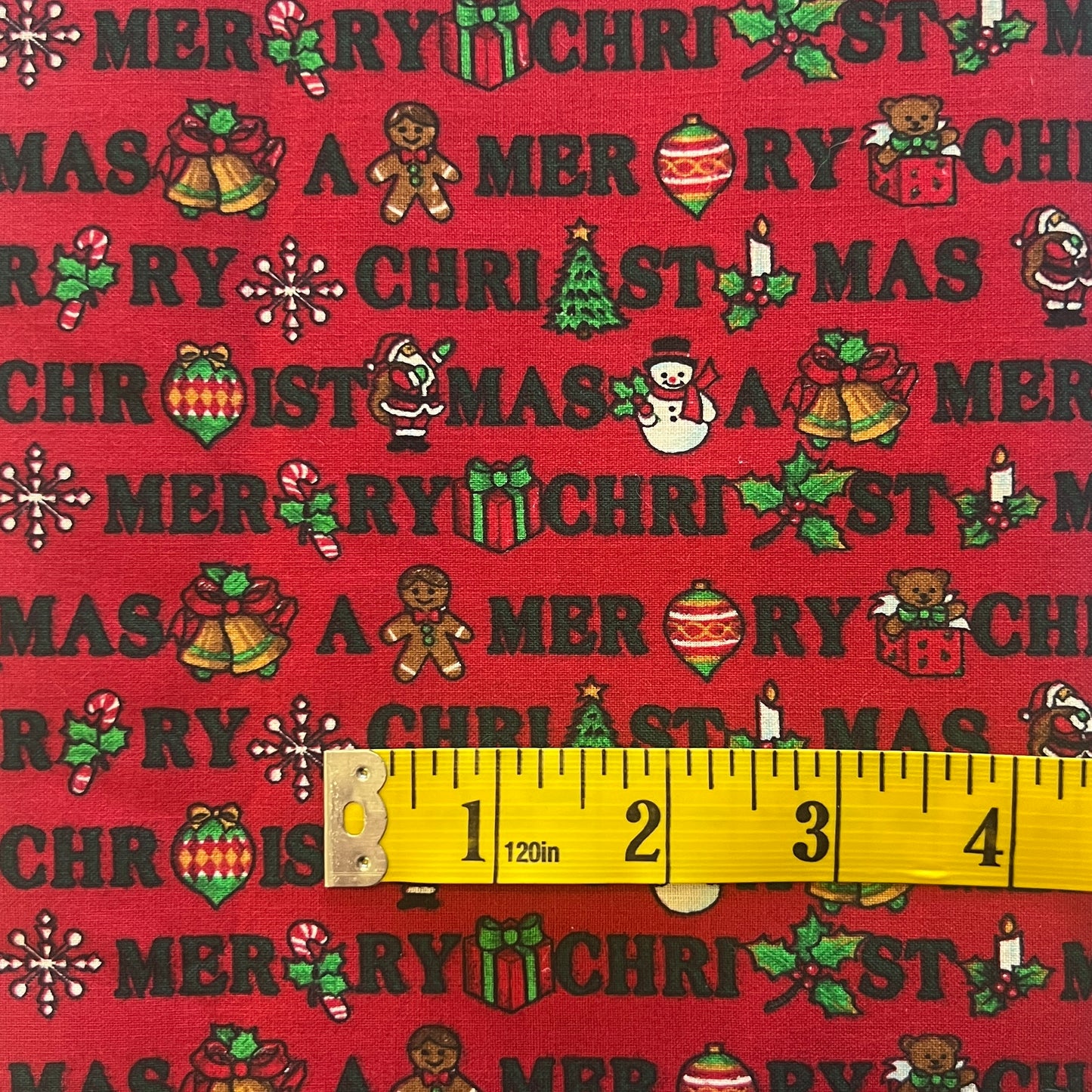 Merry Christmas Cotton: 1.5 yds
