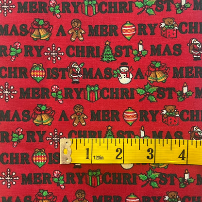 Merry Christmas Cotton: 1.5 yds