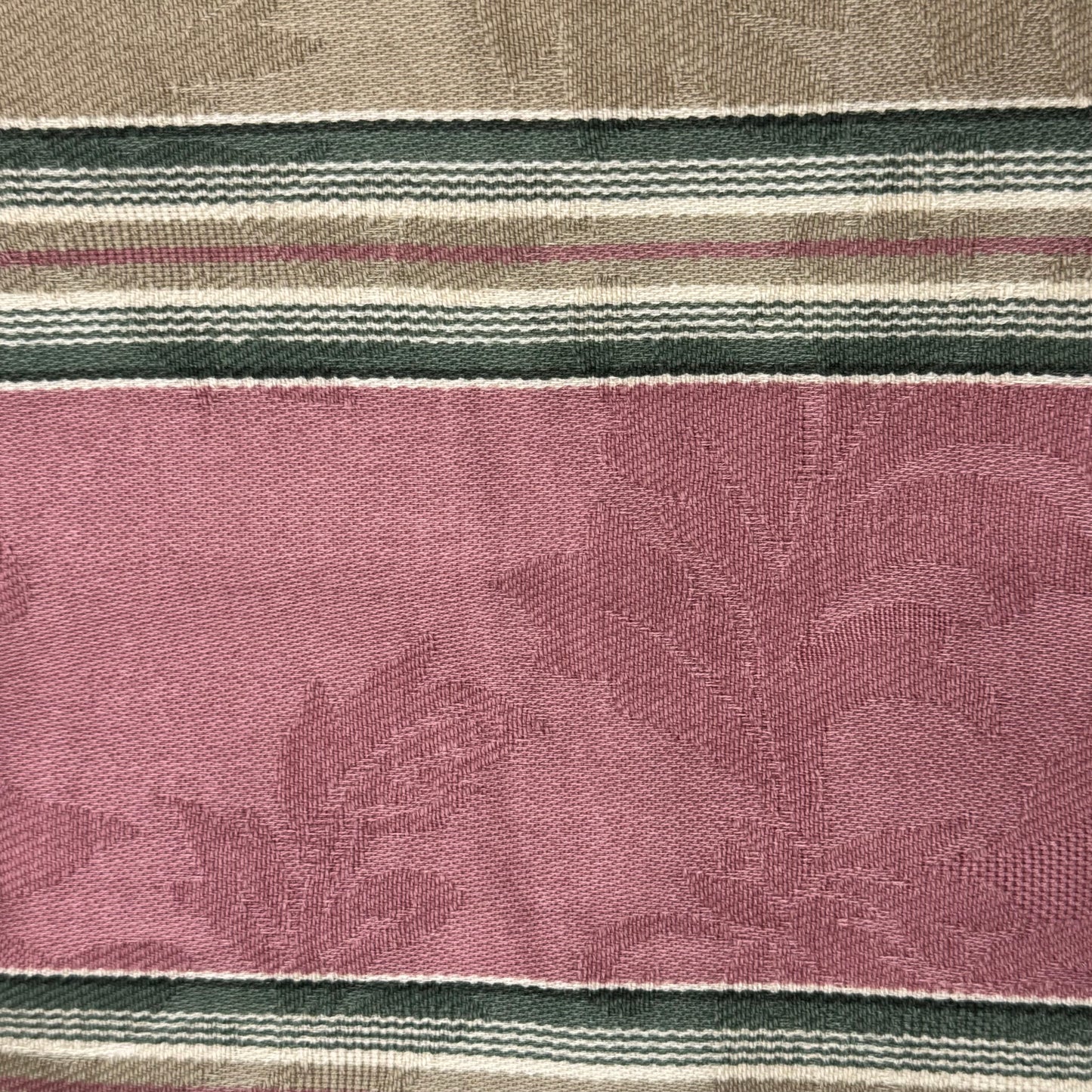 Muted Multicolor Stripe Print on Jacquard Weave Home Decor Cotton: 1.5 yds
