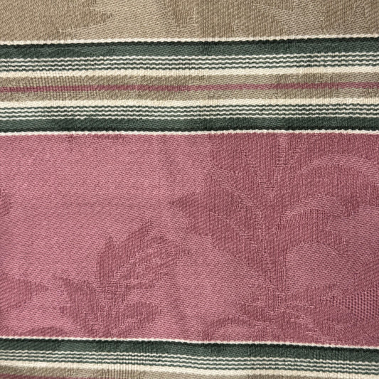 Muted Multicolor Stripe Print on Jacquard Weave Home Decor Cotton: 1.5 yds