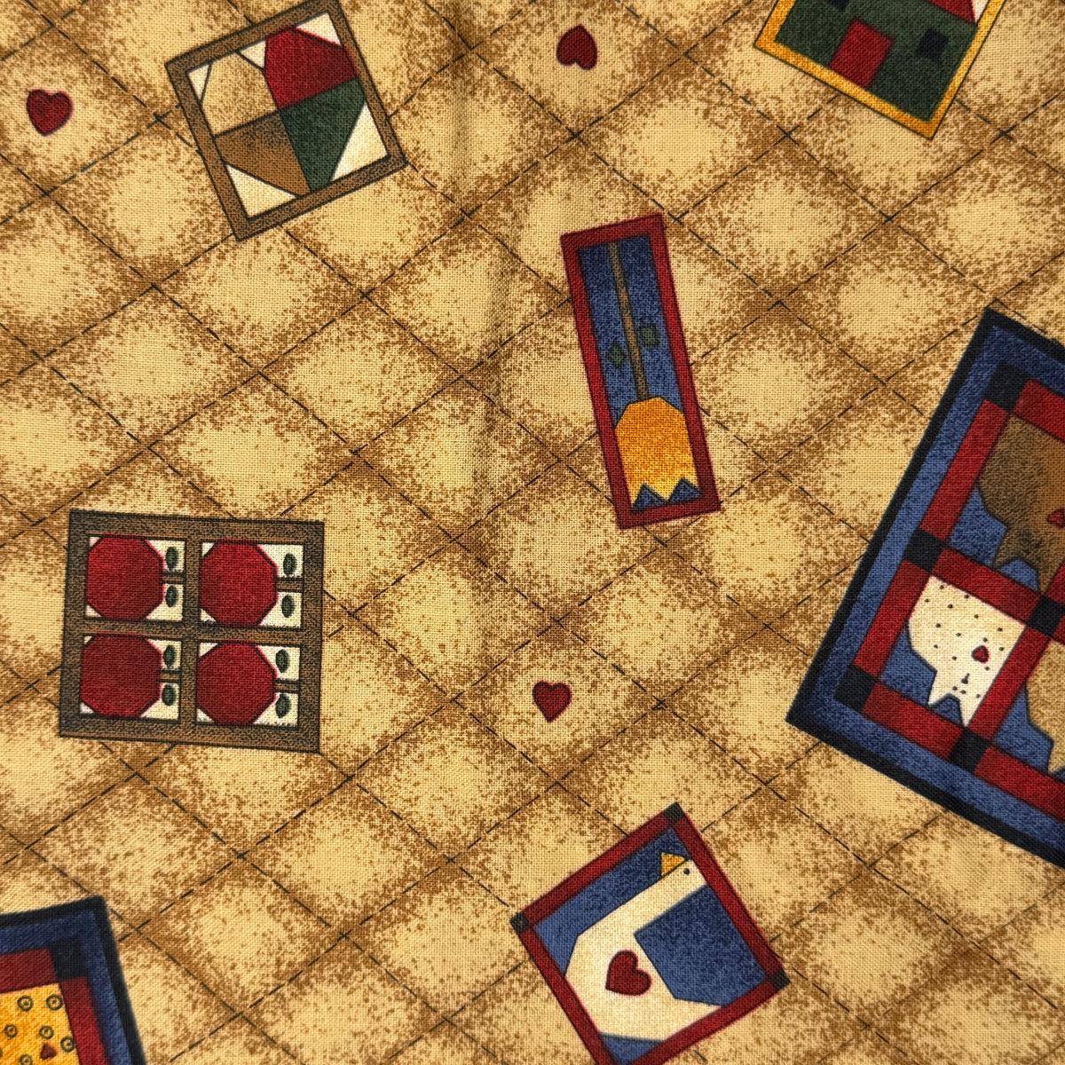 Quilted Panels Effect Cotton: 2 yds