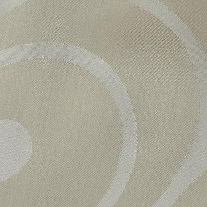 Cream with White Scrolls Jacquard Poly: 2.25 yds
