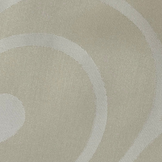 Cream with White Scrolls Jacquard Poly: 2.25 yds
