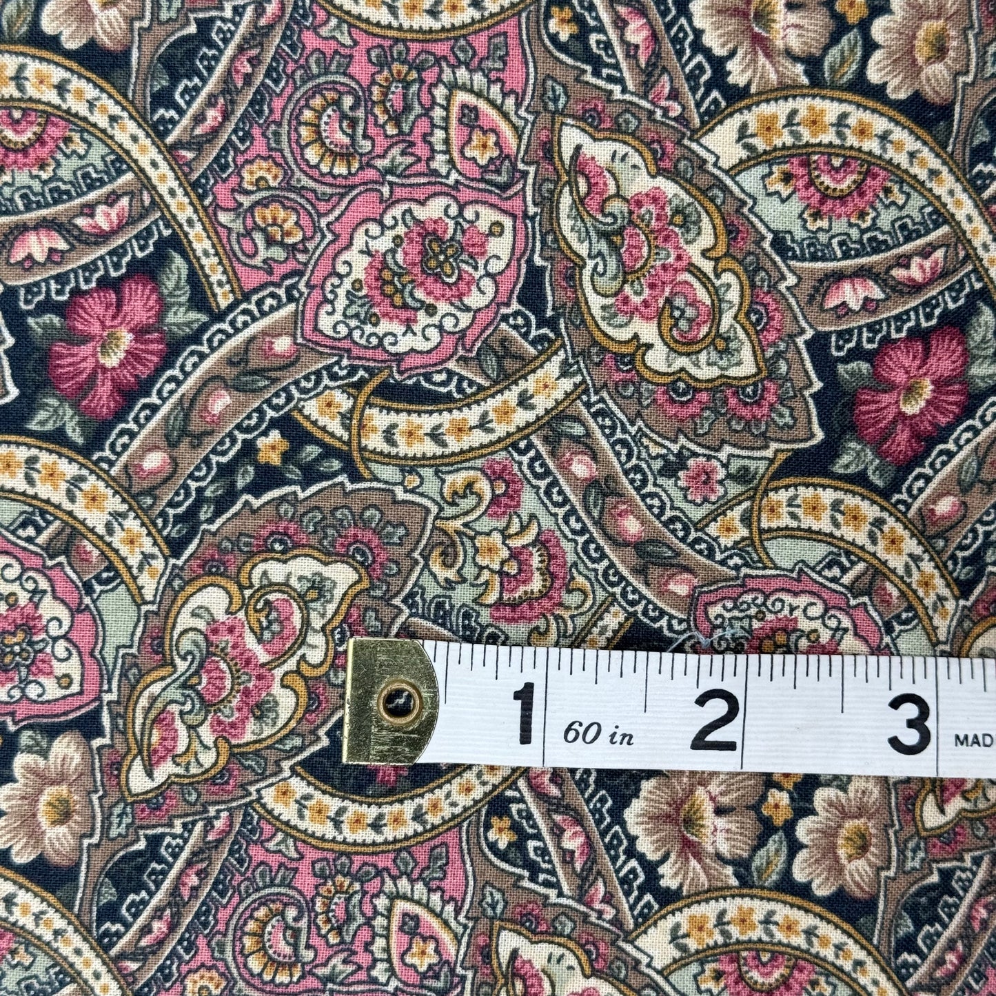 Multicolor Dense Floral Ribbon Print Cotton: 3.5 yds