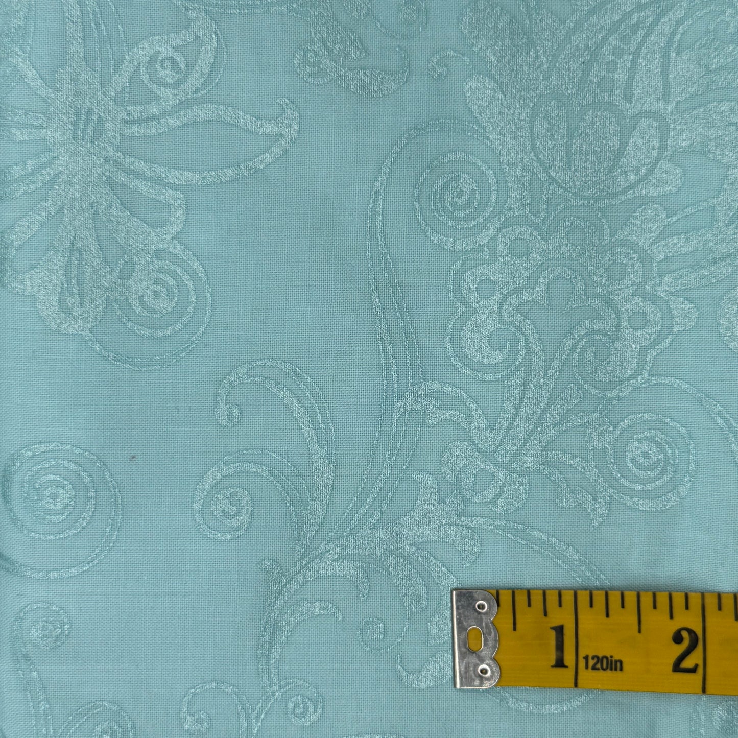 Light Blue Metallic Floral Cotton: 1.5 yds