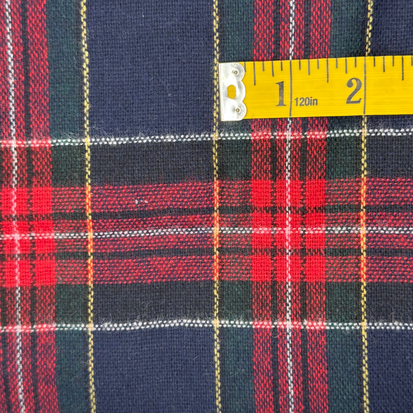 Blue, Green & Red Plaid Wool Blend: 2.25 yds