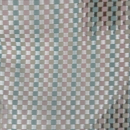 Pastel Pink/Blue/White Basket Weave Shiny Poly: 3.5 yds