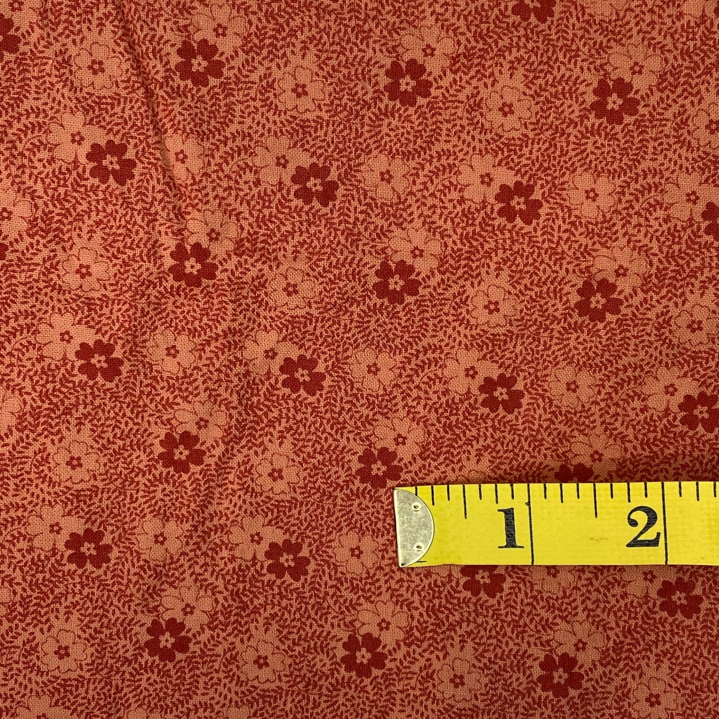 Rust Floral Cotton: 1 yd