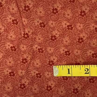 Rust Floral Cotton: 1 yd