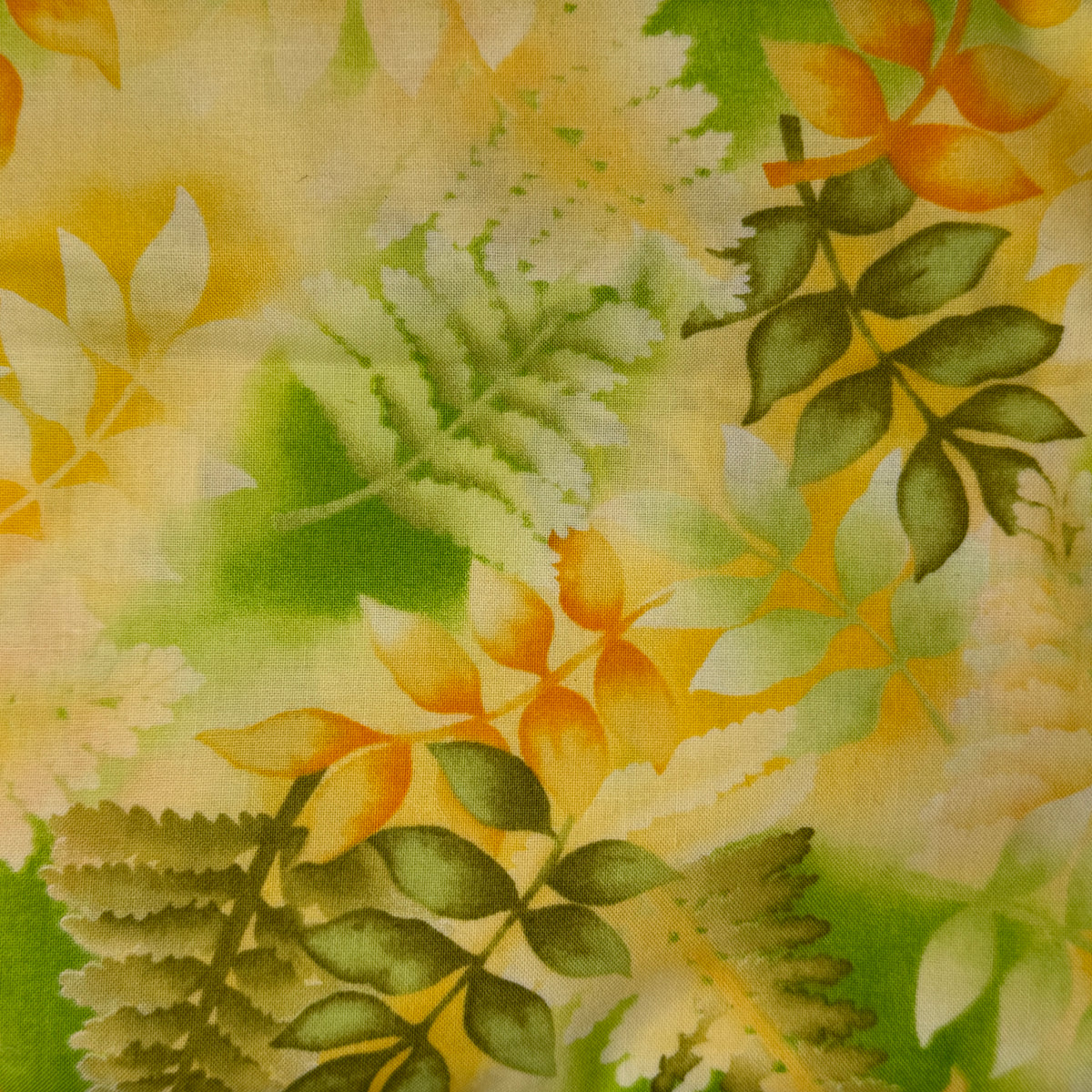 Pressed Leaves Cotton Blend: 2 yds