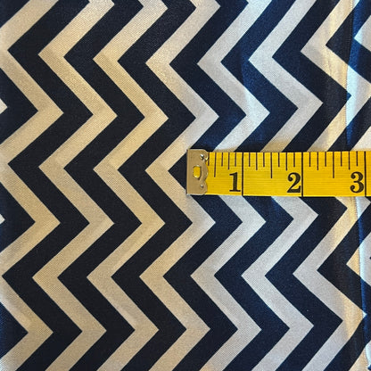 Blue Zigzag Polyester: 3 yds