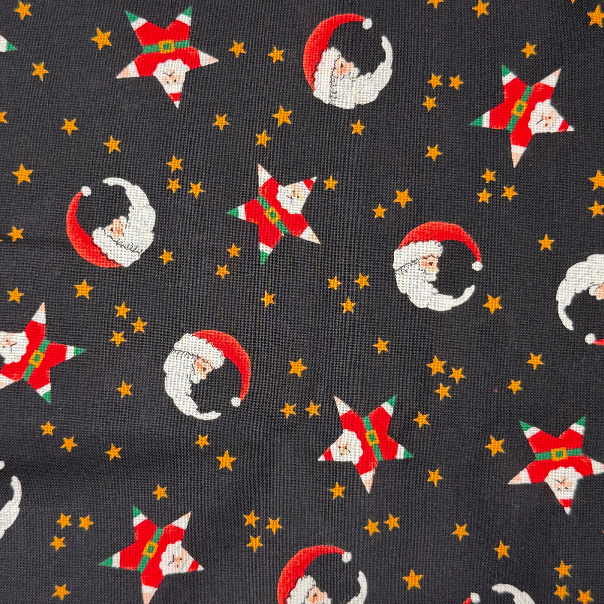 Santa in the Stars & Moon Cotton: 2 yds