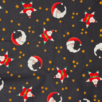 Santa in the Stars & Moon Cotton: 2 yds
