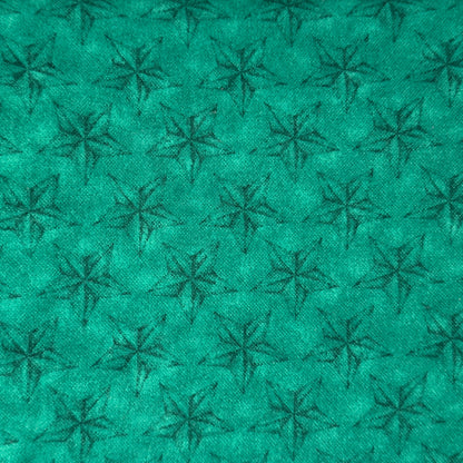 Green Stars Brushed Cotton Blend: 2.5 yds