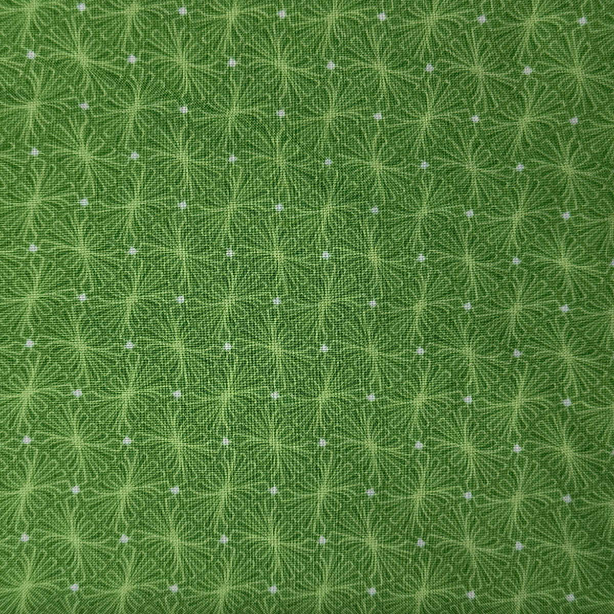Light Green Geometric Swirl Cotton: 2 yds