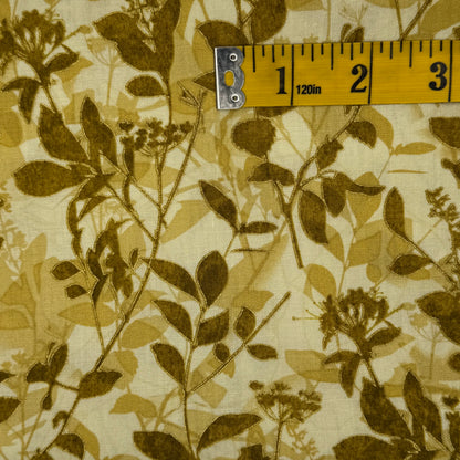 Green & Yellow Metallic Floral Cotton: 2 yds