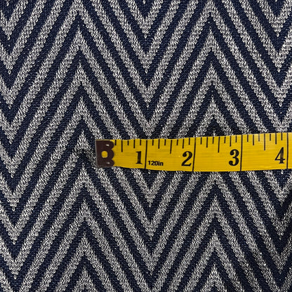 Navy & Silver Metallic Knit: 1.5 yds