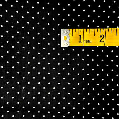 Black & White Polka Dots Cotton Blend: 3 yds