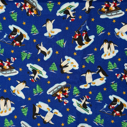 Penguins in Winter Scenes Cotton Blend: 1 yd