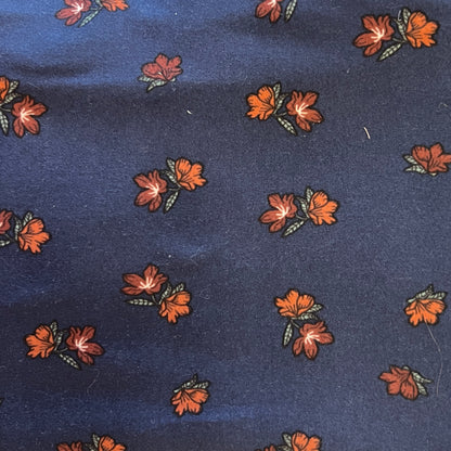 Blue Floral Stretch Jersey: 2.5 yds